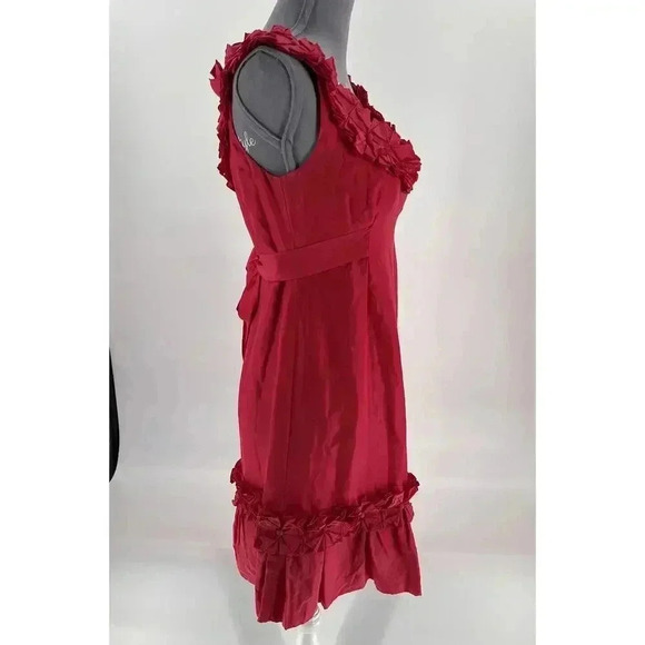 Yoana Baraschi Dress Size 4 100% Silk Pink Cocktail Flower Adorned Sheath Dress - Picture 5 of 16